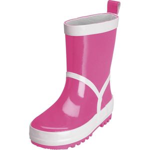 PlayshoesRubberen laarzen effen met reflecterende strepen Uniseks-kindRegenlaarzen Wellingtonlaarzen, roze, 32/33 EU