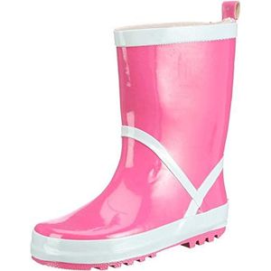 PlayshoesRubberen laarzen effen met reflecterende strepen Uniseks-kindRegenlaarzen Wellingtonlaarzen, roze, 24/25 EU