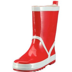 PlayshoesRubberen laarzen effen met reflecterende strepen Uniseks-kindRegenlaarzen Wellingtonlaarzen, rood, 24/25 EU