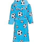 Playshoes Fleece Badjas Soccer met Voetbal Dessin Lichtblauw
