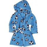 Playshoes Fleece Badjas Soccer met Voetbal Dessin Lichtblauw