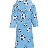 Playshoes Fleece Badjas Soccer met Voetbal Dessin Lichtblauw