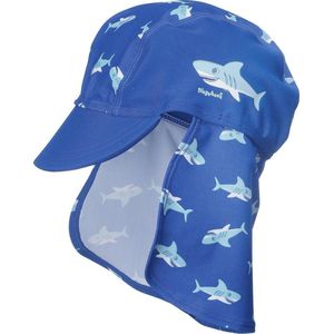 Playshoes Jongens muts UV-bescherming badmuts haai, blauw (origineel)., L (Fabrikant maat : 53 cm)