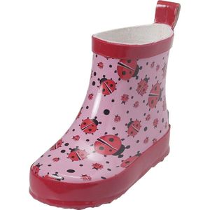 Playshoes - Regenlaarzen met halve schacht voor meisjes - Lieveheersbeestje - Roze