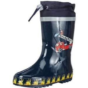 Playshoes uniseks-kind Rain Boot Wellies Fire Truck Laarzen Regen Boot Wellies Vuurwagen, Blauwe Marine 11, 26/27 EU