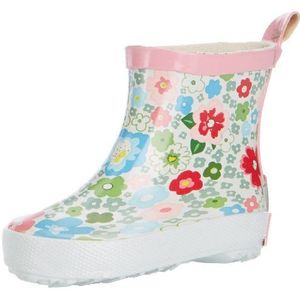 Playshoes Meisjes laarzen regenlaars bloem ontwerp Wellington Rubber, Veelkleurig 1 Weiß, 38 EU