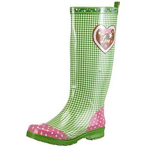 Playshoes Dames regenlaarzen laarzen hartontwerp Botas de Agua, Groene Gruen 29, 41.5 EU
