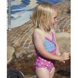 Playshoes UV-werend badpak bloemen fuchsia 74/80