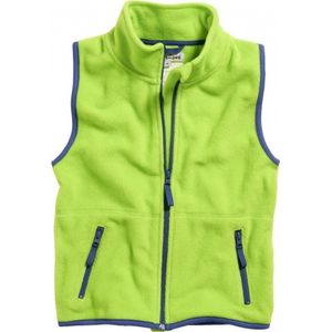 Playshoes Uniseks fleece vest voor kinderen, kleurrijk afgezet vest, Groen 29, 98 cm