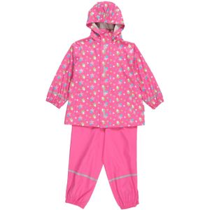 Playshoes - Regenpak met sterren, reflectoren, roze (pink 18), 128 cm