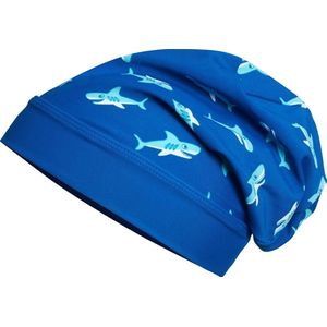 Playshoes Jongensmuts Beanie Hai met UV-bescherming, blauw (7)., 55