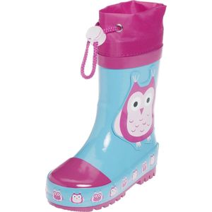 Playshoes Regenlaarzen Kinderen Uil - Turquoise