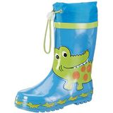 Playshoes Jongens krokodil rubberlaarzen, blauw, groen, 34/35 EU