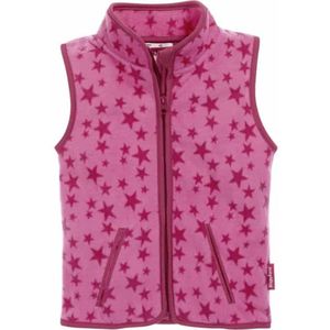 Playshoes Unisex fleece vest voor kinderen allover sterren, roze, 140 cm