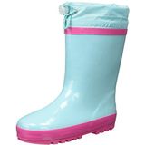 Playshoes Regenlaarzen met trekkoord Kinderen - Turquoise/Roze - Maat 26-27