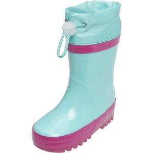 Playshoes Regenlaarzen met trekkoord Kinderen - Turquoise/Roze - Maat 30-31