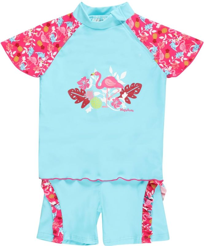 Playshoes UV zwemsetje Kinderen Flamingo - Aqua/Roze - Maat 74/80