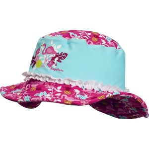 Playshoes UV zonnehoed Kinderen Flamingo - Aqua/Roze - Maat 53cm