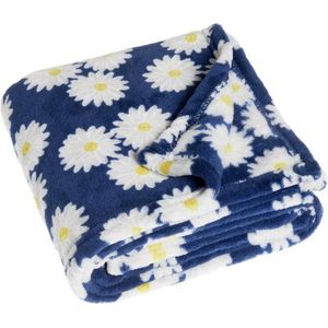 Playshoes fleece babydeken margrieten marine