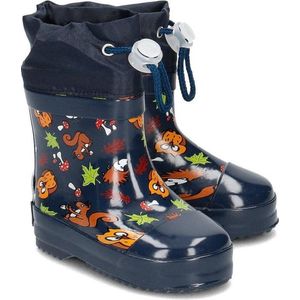 Playshoes Korte Regenlaarzen Bosdieren Blauw Maat 26