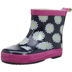 Playshoes Meisjes-rubberlaarzen, halfhoog, margrieten, Marine Roze, 24 EU