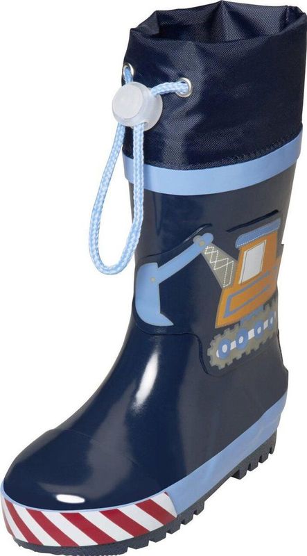 Playshoes - Regenlaarzen voor jongens - Bouwwerkplaats - Blauw