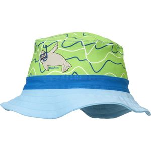 Playshoes - UV-zonnehoed voor jongens en meisjes - blauw-groen zeehond - maat XL (55CM)
