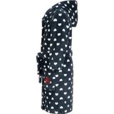 Playshoes Fleece Badjas Hearts met Hartjes Donkerblauw/Wit