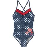 Playshoes Badpak Hartjes Uv-werend Blauw Meisjes Maat 98/104