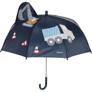 Playshoes Jongens 3D bouwplaats paraplu, blauw (marine 11), één maat