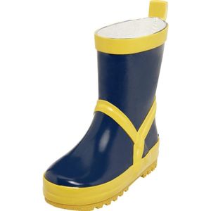 Playshoes - Regenlaarzen - Marinegeel - Natuurlijk Rubber - Reflectoren