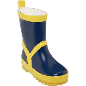 Playshoes Regenlaarzen Marineblauw geel