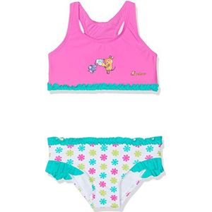 Playshoes De Mus meisjes UV-bescherming bikini bloemen, veelkleurig (wit/roze 586)., 86/92 cm