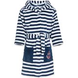 Playshoes - Fleecebadjas voor kinderen - Maritiem - Navy-blauw / wit