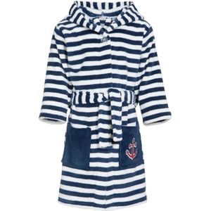 Playshoes - Fleecebadjas voor kinderen - Maritiem - Navy-blauw / wit