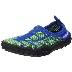 Playshoes Uniseks gebreide aqua-schoenen, blauw, groen, 18/19 EU