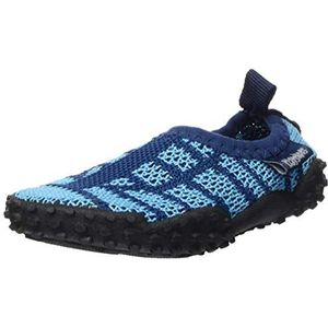 Playshoes Uniseks gebreide aqua-schoenen voor kinderen, Blauw marine lichtblauw 639, 18/19 EU