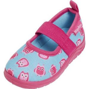 Playshoes Instappers Uiltje Meisjes Turquoise/roze Maat 26/27