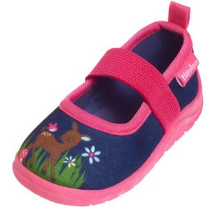 Playshoes - Instappers Hertje - Navy/Roze - Katoen/Rubber