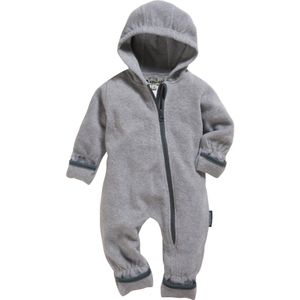 Playshoes Unisex baby fleece overall gemêleerd rompertje, grijs (grijs/gemêleerd 37), 62 cm