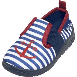 Playshoes Unisex Maritim 201815 Lage pantoffels voor kinderen, Blauw marine wit 171., 24/25 EU