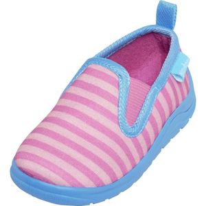 Playshoes Lage pantoffels voor kinderen, gestreept, Pink Pink Turquoise 792, 18/19 EU