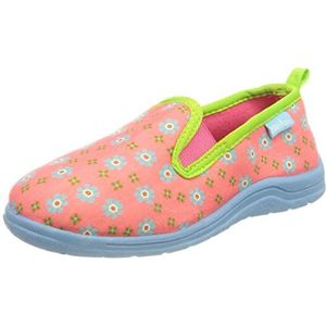 Playshoes Lage pantoffels voor kinderen, uniseks, Roze, bloemen, 22/23 EU