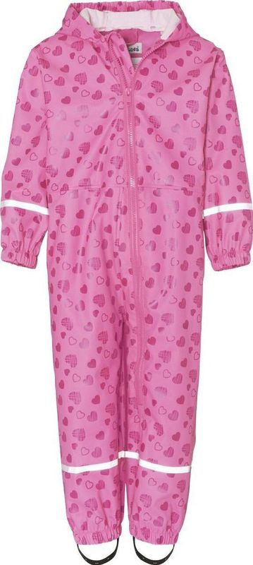 Playshoes Regenoverall voor meisjes, hartjes, allover regenbroek, roze (pink 18), 86 cm
