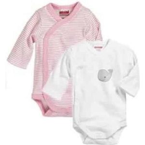 Playshoes - Schnizler - Overslagrompers - Roze - Set van 2 - Lange Mouw