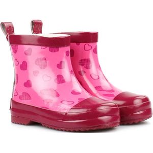 Playshoes - Regenlaarzen met halve schacht voor meisjes - Hartjes - Roze