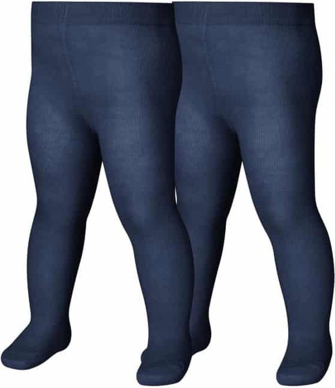 Playshoes Uniseks thermische panty voor kinderen, warm, marine dubbel pak, 62-68
