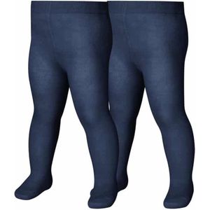 Playshoes uniseks-kind Thermo-Strumpfhose Uni Doppelpack Panty Kindermode, marineblauw, 122-128