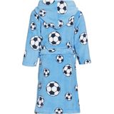 Playshoes Fleece Badjas Soccer met Voetbal Dessin Lichtblauw