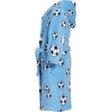 Playshoes Fleece Badjas Soccer met Voetbal Dessin Lichtblauw